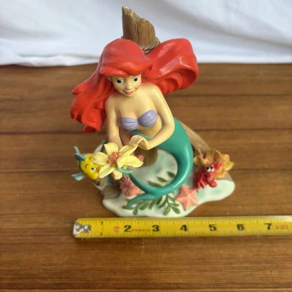 Disney The Little Mermaid Ariel Figurine w/ Flounder & Sebastian 7